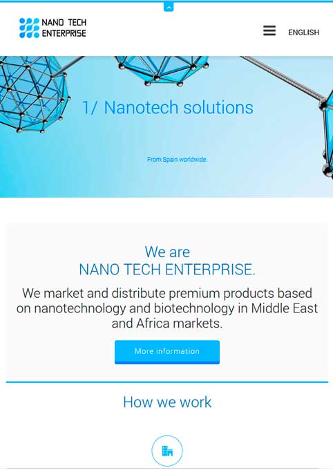 Traducción de contenidos y textos legales de web corporativa para NANO TECH ENTERPRISE